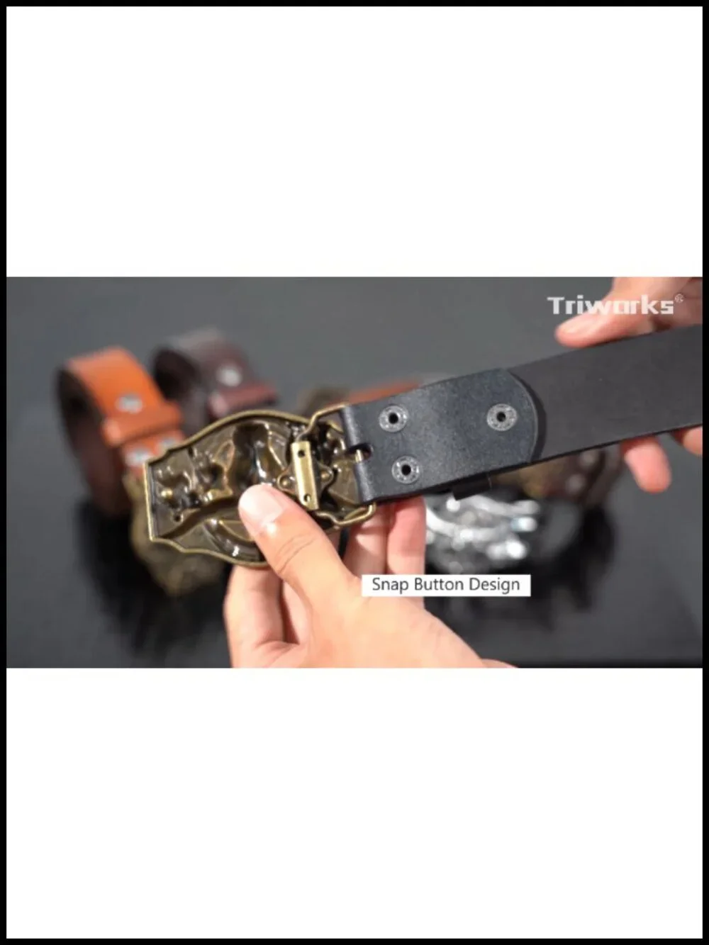 Western Leather Belt for Men Adjustable Removable Buckle Cowboy Belt
